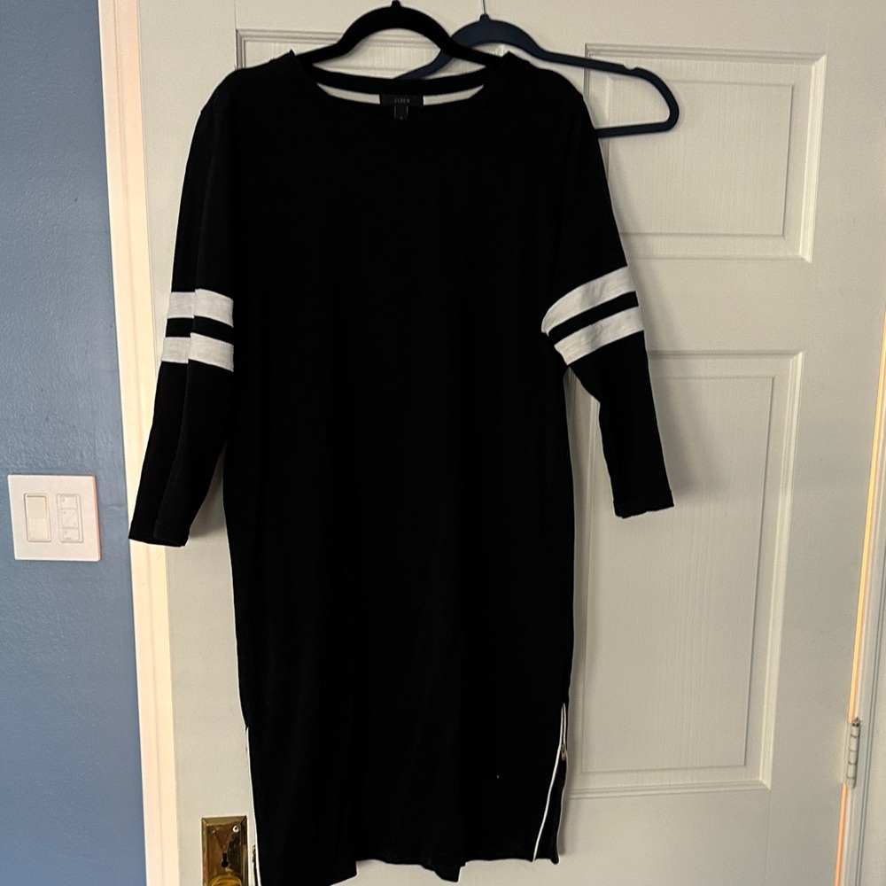 J. Crew Black dress with White Trim XL